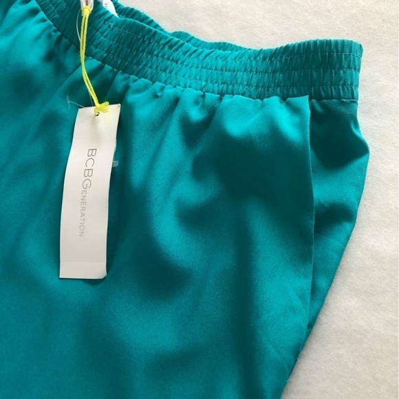 NWT BCBG Generation Womens Large Teal Elastic Waist Pull on Trouser Pants - Picture 7 of 14